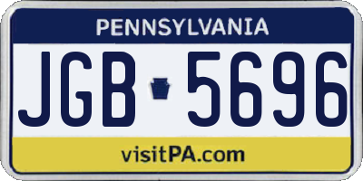 PA license plate JGB5696