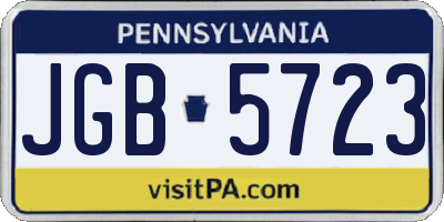 PA license plate JGB5723