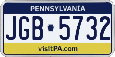 PA license plate JGB5732