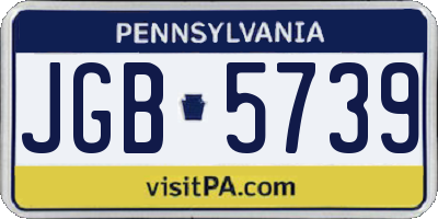 PA license plate JGB5739