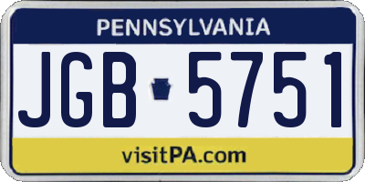 PA license plate JGB5751