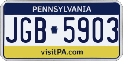 PA license plate JGB5903