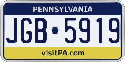 PA license plate JGB5919