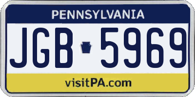 PA license plate JGB5969