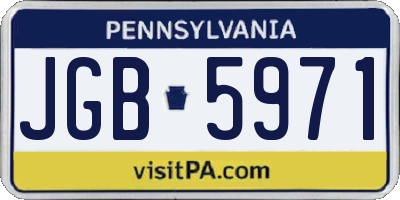 PA license plate JGB5971