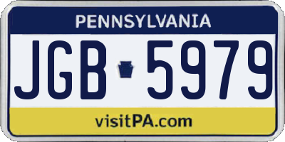 PA license plate JGB5979