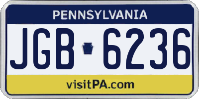 PA license plate JGB6236