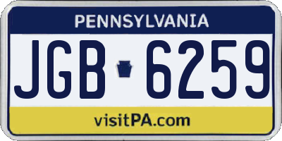 PA license plate JGB6259