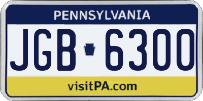 PA license plate JGB6300