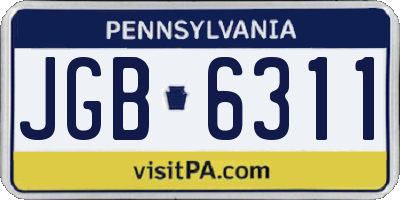 PA license plate JGB6311