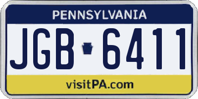 PA license plate JGB6411