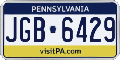PA license plate JGB6429