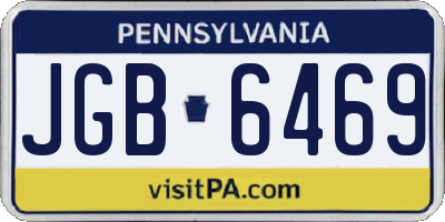 PA license plate JGB6469