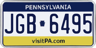 PA license plate JGB6495