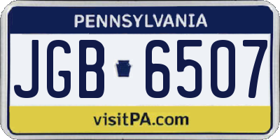PA license plate JGB6507