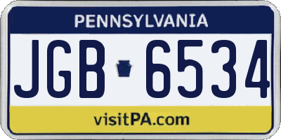 PA license plate JGB6534