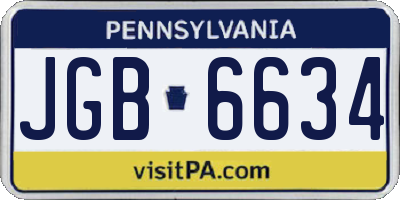 PA license plate JGB6634