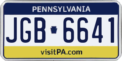 PA license plate JGB6641
