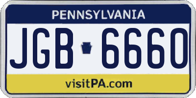 PA license plate JGB6660