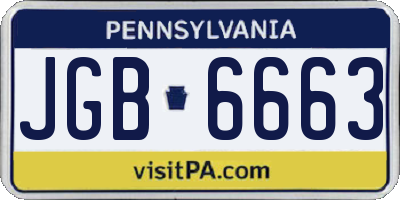 PA license plate JGB6663