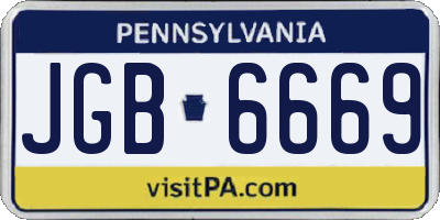 PA license plate JGB6669