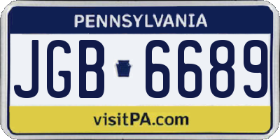 PA license plate JGB6689