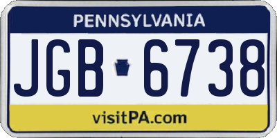PA license plate JGB6738