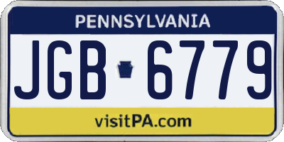 PA license plate JGB6779