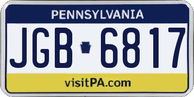 PA license plate JGB6817