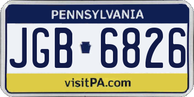 PA license plate JGB6826