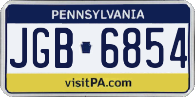 PA license plate JGB6854