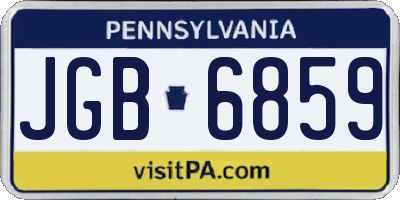 PA license plate JGB6859