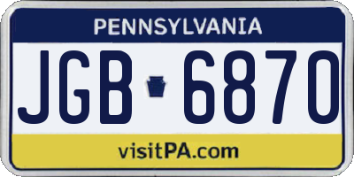 PA license plate JGB6870