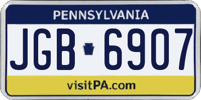 PA license plate JGB6907