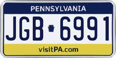 PA license plate JGB6991