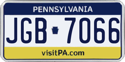 PA license plate JGB7066