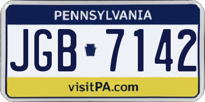 PA license plate JGB7142