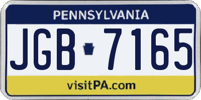 PA license plate JGB7165