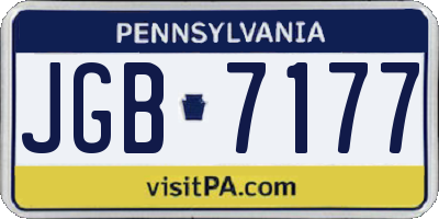 PA license plate JGB7177