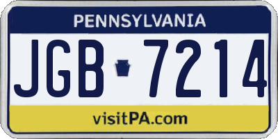 PA license plate JGB7214