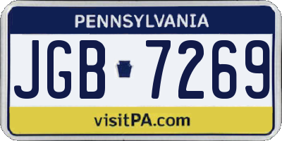 PA license plate JGB7269
