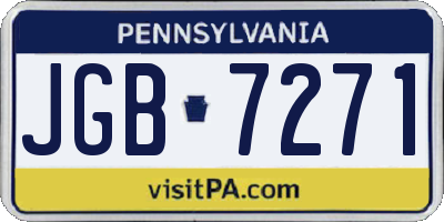 PA license plate JGB7271