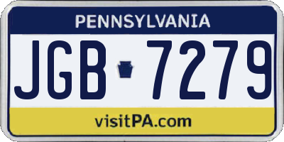 PA license plate JGB7279