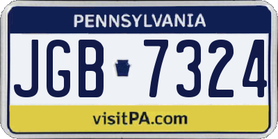 PA license plate JGB7324