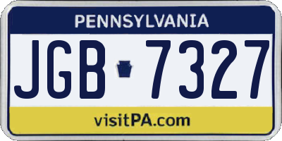 PA license plate JGB7327