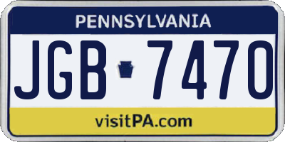 PA license plate JGB7470