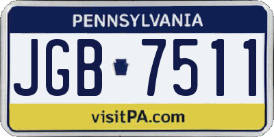 PA license plate JGB7511