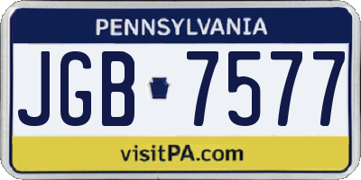 PA license plate JGB7577