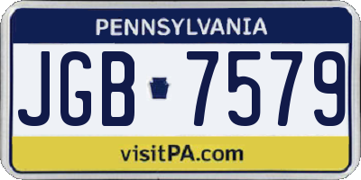 PA license plate JGB7579