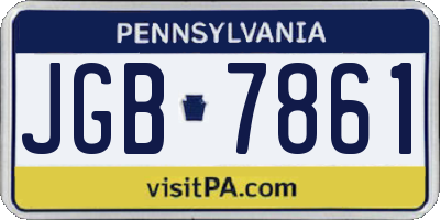 PA license plate JGB7861